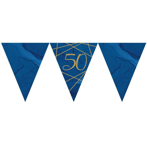 Picture of NAVY & GOLD GEODE 50 TH BIRTHDAY BUNTING BANNER 3.7M